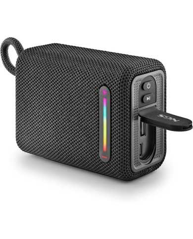ALTAVOCES NGS ROLLER FURIA RGB PORTATIL WATERPROOF IPX6/BT/USB/AUX BLACK