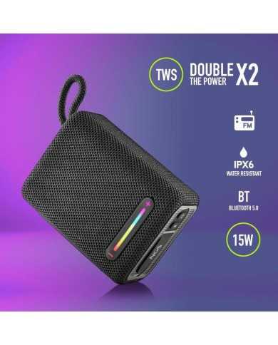 ALTAVOCES NGS ROLLER FURIA RGB PORTATIL WATERPROOF IPX6/BT/USB/AUX BLACK