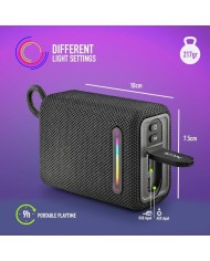 ALTAVOCES NGS ROLLER FURIA RGB PORTATIL WATERPROOF IPX6/BT/USB/AUX BLACK