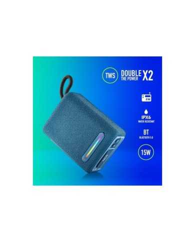 ALTAVOCES NGS ROLLER FURIA RGB PORTATIL WATERPROOF IPX6/BT/USB/AUX BLUE