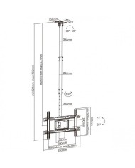 SOPORTE MONITOR AISENS TECHO 37-80 50KG INCLINABLE EXTENSIBLE  BLACK