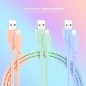 CABLE LIGHTNING A USB 2.0 NANOCABLE A/M 1M 3UD BLUE PINK GREEN LISO