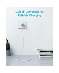 CABLE ANKER 322 USB-A TO USB-C TRENZADO 1.8M 45W WHITE CABLE ANKER 322 USB-A TO USB-C TRENZADO 1.8M 45W WHITE