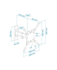 SOPORTE TV MONITOR TOOQ 13-42 GIRATORIO/INCLINABLE 20KG MAX