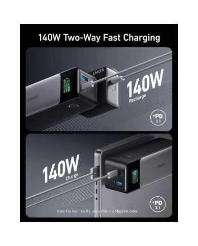 POWERBANK ANKER 737 GEN2 2XUSB-C + 1XUSB-A 140W FAST CHARGE 24000MAH BLACK