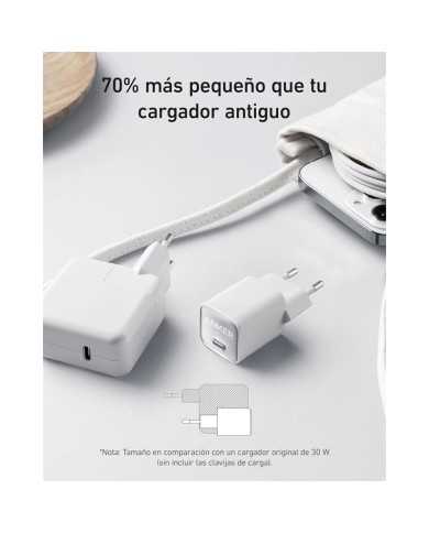 CARGADOR ANKER 511 NANO 3 30W 20V FAST CHARGE USB-C WHITE CARGADOR ANKER 511 NANO 3 30W 20V FAST CHARGE USB-C WHITE