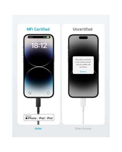 CABLE ANKER 322 USB-C TO LIGHTNING TRENZADO 0.9M 30W BLACK CABLE ANKER 322 USB-C TO LIGHTNING TRENZADO 0.9M 30W BLACK