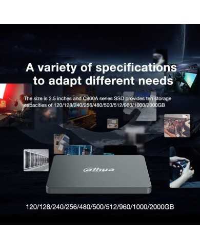 DISCO DURO SSD DAHUA 480GB C800A SATA3 LEC.550MB/s ESC.500MB/s