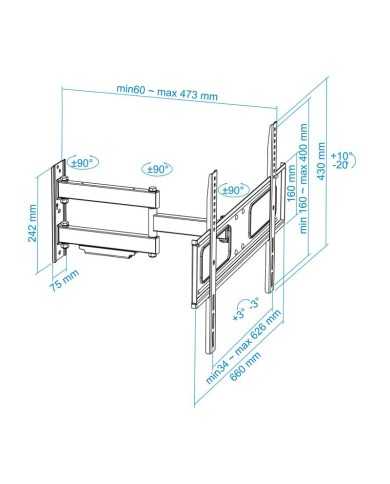 SOPORTE TV MONITOR TOOQ 37-70 50KG INCLINABLE/GIRATORIO SOPORTE TV MONITOR TOOQ 37-70 50KG INCLINABLE/GIRATORIO