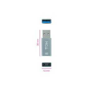 ADAPTADOR NANOCABLE USB-AM 3.1 A USB-C USB-A/M-USB-C/H 10G GREY