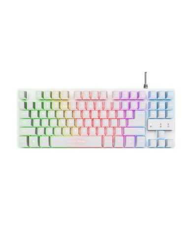 TECLADO TRUST GAMING GXT 833W THADO METALICO USB RGB WHITE