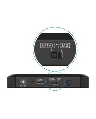 DOCK STATION CLONE AISENS 3.5/2.5 SATA M2 NVME USB 3.0 BLACK