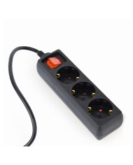 REGLETA GEMBIRD 3 SCHUKOS INTERRUPTOR 0.6M BLACK REGLETA GEMBIRD 3 SCHUKOS INTERRUPTOR 0.6M BLACK