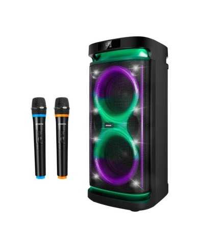 ALTAVOZ PHOENIX RUMBLEBOSS XL USB FM BT RGB 160W KARAOKE + 2 MICROFONO