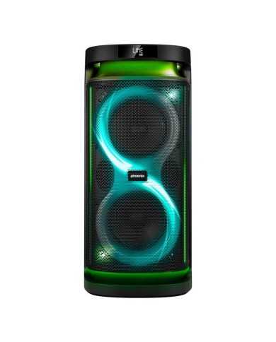 ALTAVOZ PHOENIX RUMBLEBOSS USB MICROSD FM BT RGB 80W KARAOKE + 2 MICROFONOS