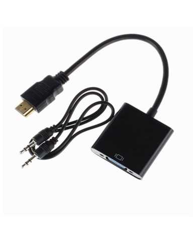 CABLE CONVERSOR ONEWAY HDMI A SVGA + AUDIO 3.5MM BLACK