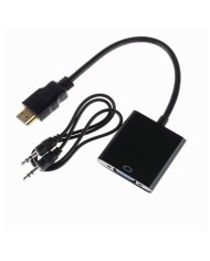 CABLE CONVERSOR ONEWAY HDMI A SVGA + AUDIO 3.5MM BLACK CABLE CONVERSOR ONEWAY HDMI A SVGA + AUDIO 3.5MM BLACK