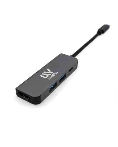 DOCK HUB ONEWAY USB-C 4 EN 1 HDMI 4K + 2 USB 3.0 + USB-C GREY