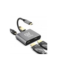 DOCK HUB ONEWAY USB-C 5 EN 1 X2HDMI/USB 3.0/USB-C PD SILVER DOCK HUB ONEWAY USB-C 5 EN 1 X2HDMI/USB 3.0/USB-C PD SILVER