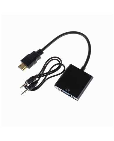 ADAPTADOR CONVERSOR ONEWAY HDMI/M A VGA/H + AUDIO JACK 3.5MM BLACK