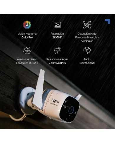 CAMARA IP TP-LINK TAPO C325WB WIRELESS QHD 2K 4MP EXTERIOR IP66 CAMARA IP TP-LINK TAPO C325WB WIRELESS QHD 2K 4MP EXTERIOR IP66