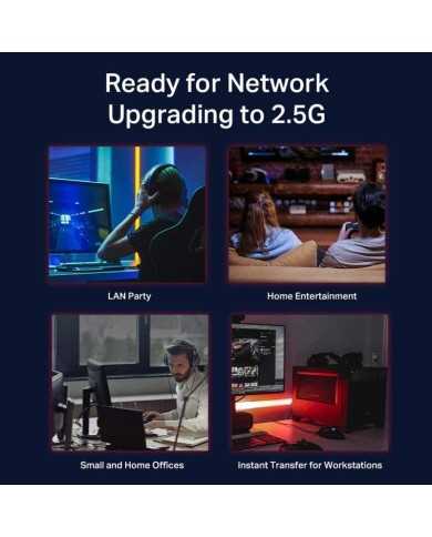 SWITCH TP-LINK GIGABIT 5 PUERTOS 2.5G TL-SG105-M2 METALICA SWITCH TP-LINK GIGABIT 5 PUERTOS 2.5G TL-SG105-M2 METALICA