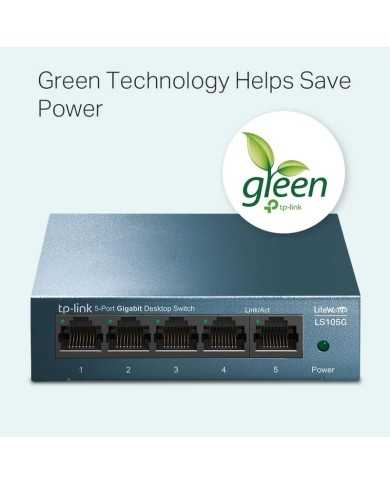 SWITCH TP-LINK GIGABIT 5 PUERTOS POE+ LS105GP SWITCH TP-LINK GIGABIT 5 PUERTOS POE+ LS105GP