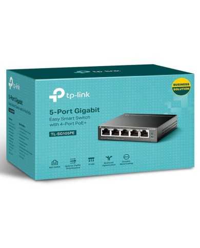 SWITCH TP-LINK TL-SG105PE GIGABIT 5 PUERTOS POE+ EASY SMART SWITCH TP-LINK TL-SG105PE GIGABIT 5 PUERTOS POE+ EASY SMART