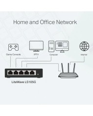 SWITCH TP-LINK GIGABIT 5 PUERTOS POE+ LS105GP