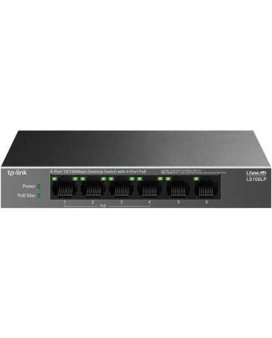 SWITCH TP-LINK ETHERNET 6 PUERTOS POE+ LS106LP