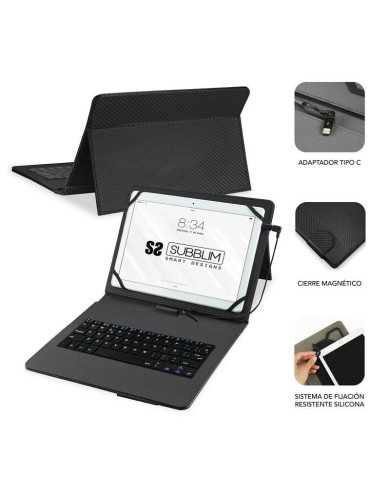 FUNDA SUBBLIM CON TECLADO KEYTAB PRO USB-C TABLET 10.1-11 BLACK FUNDA SUBBLIM CON TECLADO KEYTAB PRO USB-C TABLET 10.1-11 BLACK