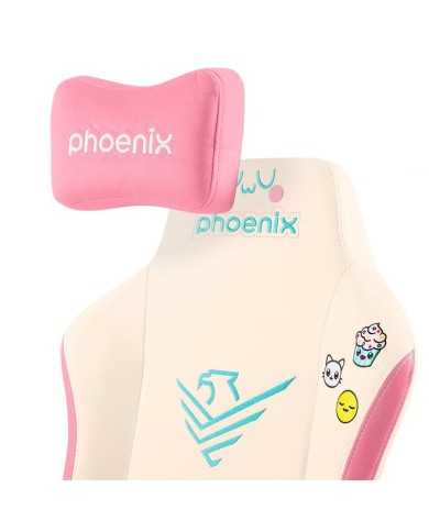 SILLA GAMING PHOENIX NOVA CUERO CREAM EDITION WHITE/PINK SILLA GAMING PHOENIX NOVA CUERO CREAM EDITION WHITE/PINK