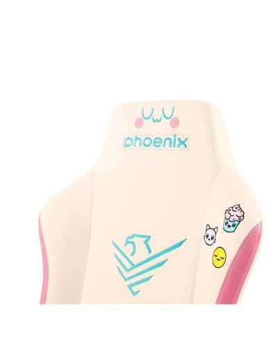 SILLA GAMING PHOENIX NOVA CUERO CREAM EDITION WHITE/PINK SILLA GAMING PHOENIX NOVA CUERO CREAM EDITION WHITE/PINK