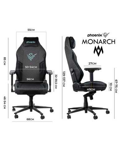SILLA GAMING PHOENIX TELA MONARCH TALLA R BLACK/BLUE SILLA GAMING PHOENIX TELA MONARCH TALLA R BLACK/BLUE