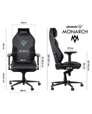 SILLA GAMING PHOENIX TELA MONARCH TALLA R BLACK/BLUE