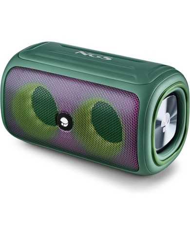 ALTAVOCES NGS ROLLER BEAST RGB PORTATIL WATERPROOF IPX5/BT/USB/AUX/FM GREEN