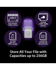 PEN DRIVE 128GB KINGSTON USB-A/USB-C 3.2 PURPLE