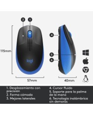 RATON LOGITECH M190 WIRELESS BLUE