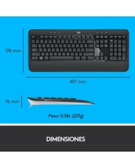 TECLADO + RATON LOGITECH MK540 WIRELESS BLACK