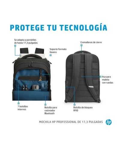 MOCHILA HP PROFESSIONAL BACKPACK 17.3 BLACK MOCHILA HP PROFESSIONAL BACKPACK 17.3 BLACK
