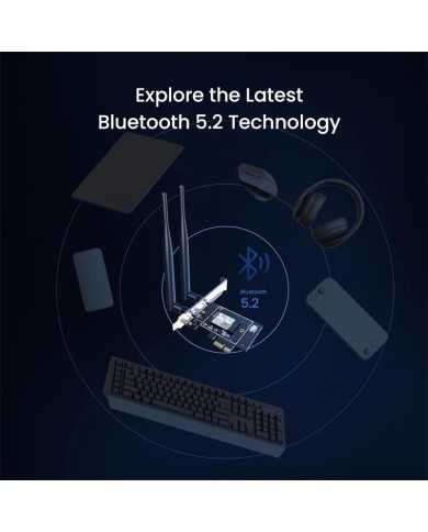 TARJETA DE RED TENDA PCIE WIFI 6E AX5400 TRI BAND