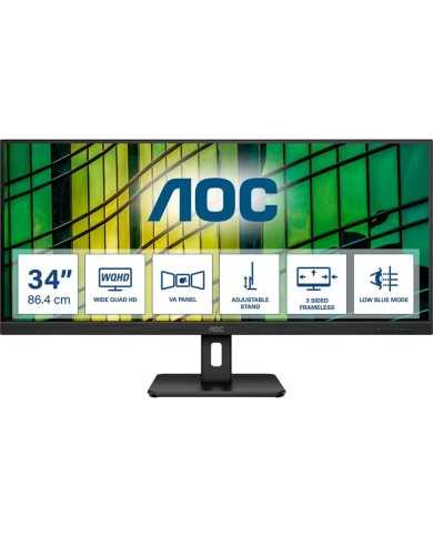 MONITOR AOC 34 100HZ WQHD ULTRAWIDE HDMI DISPLAYPORT BLACK