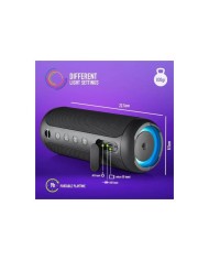 ALTAVOCES NGS ROLLER FURIA 3 RGB PORTATIL WATERPROOF 60W IPX7/BT/USB BLACK