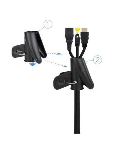 ORGANIZADOR DE CABLE NANOCABLE FLEXIBLE 25MM 1M BLACK ORGANIZADOR DE CABLE NANOCABLE FLEXIBLE 25MM 1M BLACK