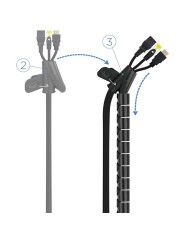 ORGANIZADOR DE CABLE NANOCABLE FLEXIBLE 25MM 1M BLACK