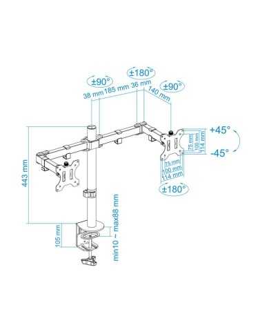 SOPORTE DE MESA TV/MONITOR TOOQ DB1232TN-B 13-32 2 BRAZOS BLACK SOPORTE DE MESA TV/MONITOR TOOQ DB1232TN-B 13-32 2 BRAZOS BLACK