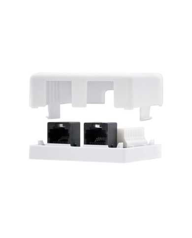 ROSETA DE PARED NANOCABLE 2XRJ45 CAT.6 UTP WHITE