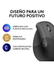RATON LOGITECH LIFT VERTICAL WIRELESS ERGONOMIC 4000DPI 6 BOTONES BLACK