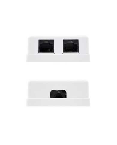 ROSETA DE PARED NANOCABLE 2XRJ45 CAT.6 UTP WHITE