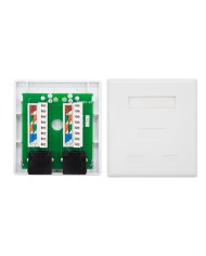 ROSETA DE PARED NANOCABLE 2XRJ45 CAT.6 UTP WHITE ROSETA DE PARED NANOCABLE 2XRJ45 CAT.6 UTP WHITE